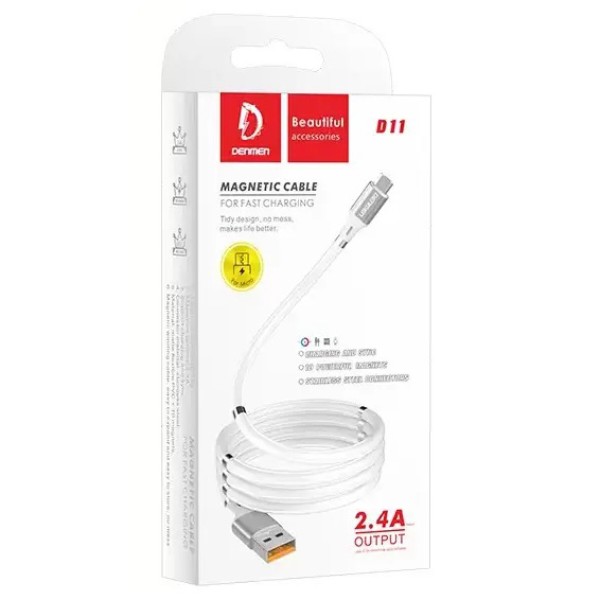 Фото - Кабель Denmen D11T 2.4А USB-Type-C 1 м White (DN-D11T-WH)